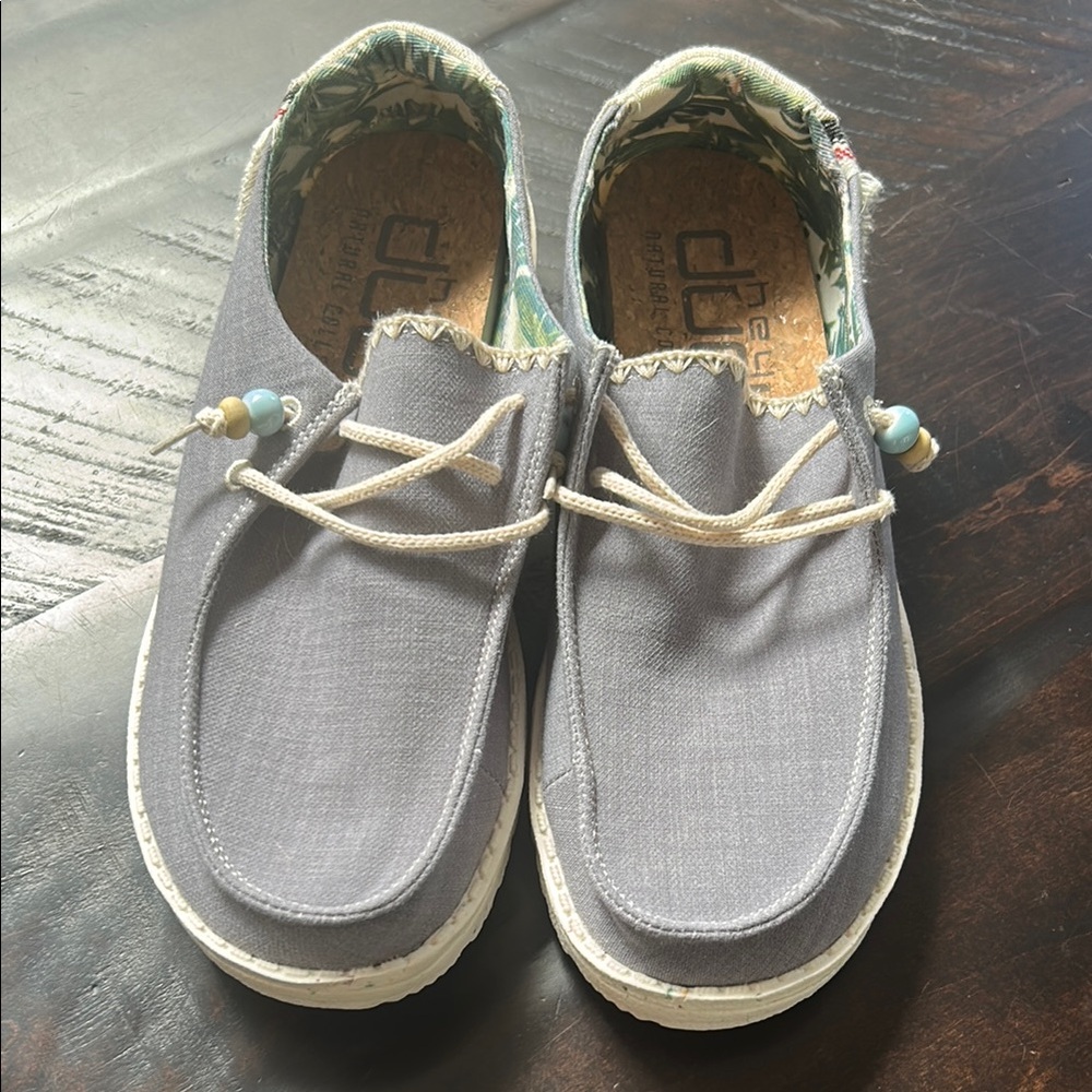 Hey Dude Gray Moccasin Slip-On Shoes